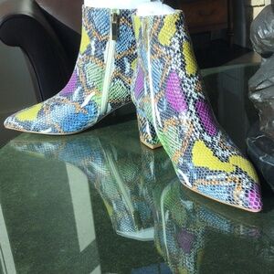 L’ Agence Multi-Snake Jeanne lll Heeled Bootie 8.5M